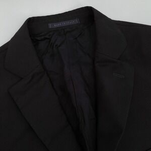 Lubiam Sport Coat Mens 42R Virgin Wool Black Solid 2-Button Blazer Made in Italy